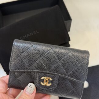 Chanel CF 黑金經典卡包